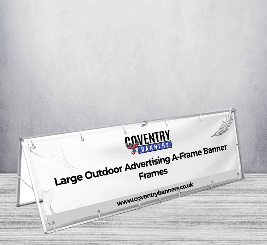 Large Outdoor Advertising A-Frame Banner Frames 3000mm x 1000mm (With Banner)