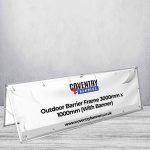 Outdoor Barrier Frame 3000mm x 1000mm (With Banner)