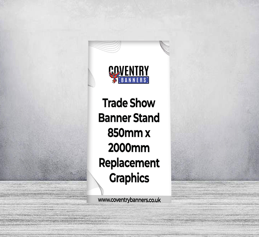 Trade Show Banner Stand 850mm x 2000mm Replacement Graphics