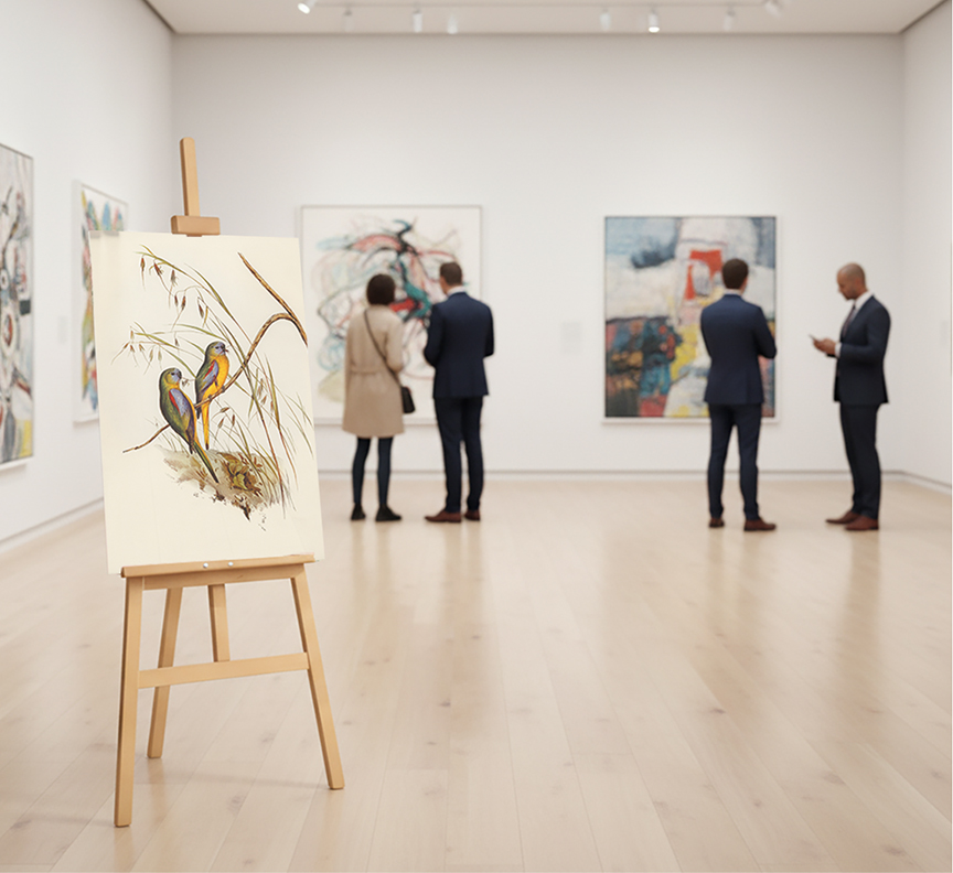 Art Gallery Easel With Printed Board