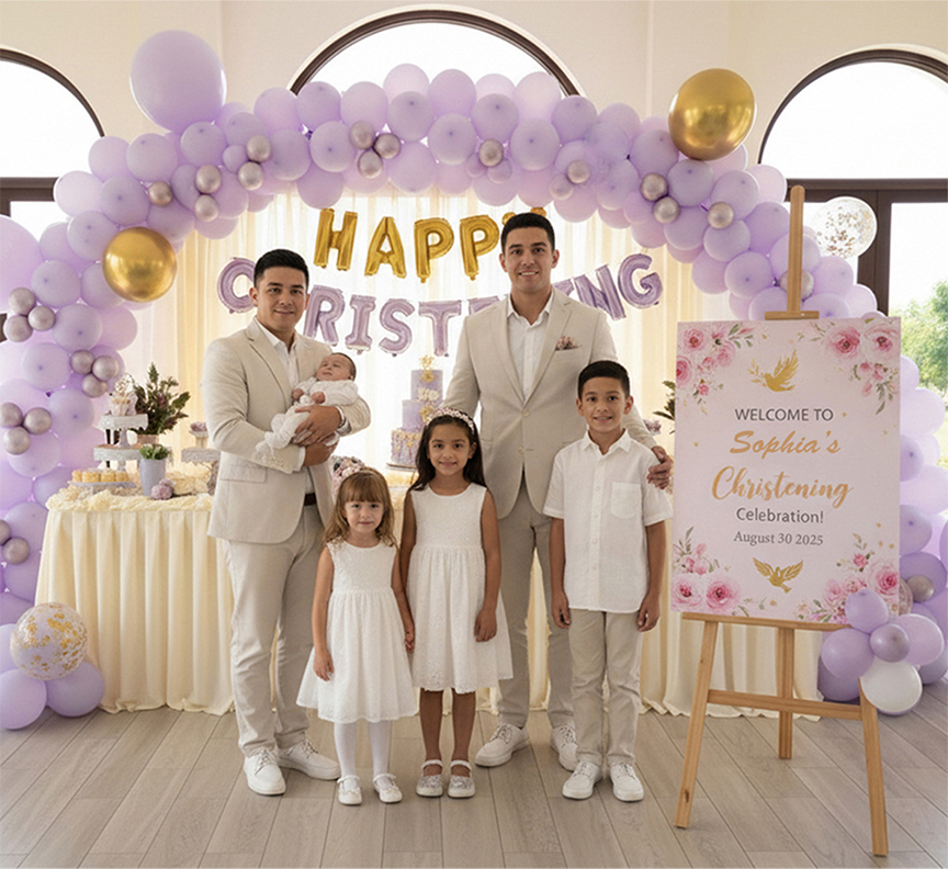 Christening Easel With Printed Board