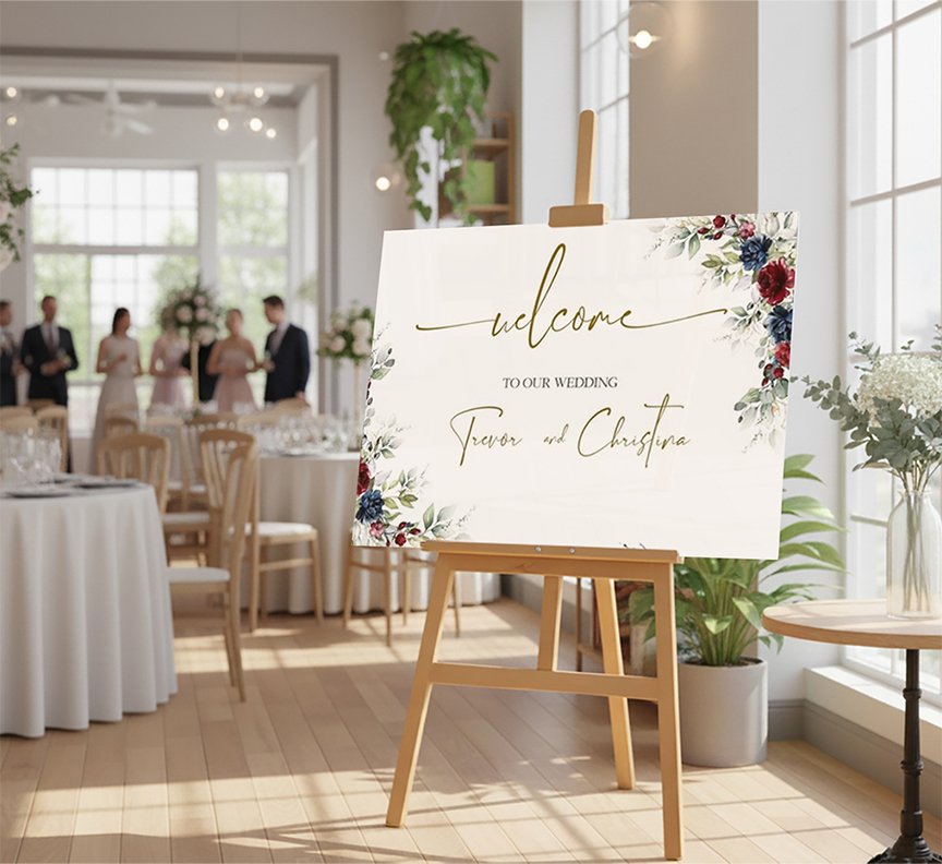 Reception Board Holder With Printed Board