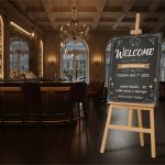 Restaurant Wooden Easel With Printed Menu Board